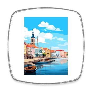 Aveiro Portugal Vintage Travel Poster WPA Souvenir - Square fridge magnet - white - Front