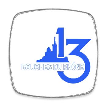 Bouches du Rhône - Square fridge magnet - white - Front