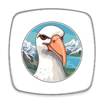 Albatros Aquarell Cartoon Kawaii Haustier Tier Col - Viereckiger Kühlschrankmagnet - Weiß - Vorne