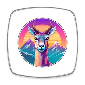 Antilope aquarelle dessin animé kawaii animal animal Colo - Magnet carré - blanc - Devant