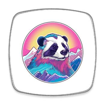 Blaireau Aquarelle Dessin Animé Kawaii Animal De Compagnie Colorf - Magnet carré - blanc - Devant