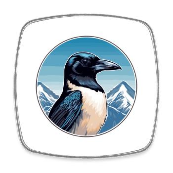Pie Aquarelle Dessin Animé Kawaii Animal De Compagnie Colorf - Magnet carré - blanc - Devant