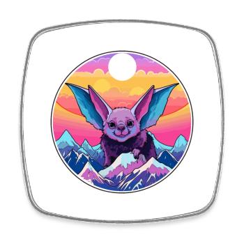 Fledermaus Aquarell Karikatur Kawaii Haustier Tier Bunt - Viereckiger Kühlschrankmagnet - Weiß - Vorne