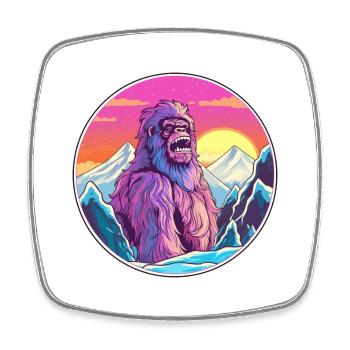 Big Foot Watercolor Cartoon Kawaii Pet Animal Colo - Square fridge magnet - white - Front