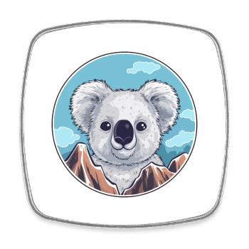 Koala Aquarell Karikatur Kawaii Haustier Tier Farbefu - Viereckiger Kühlschrankmagnet - Weiß - Vorne