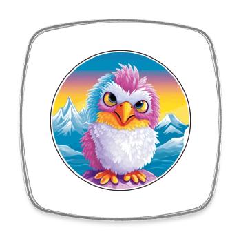 Chicken Watercolor Cartoon Kawaii Pet Animal Color - Square fridge magnet - white - Front