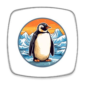 Pinguin Aquarell Karikatur Kawaii Haustier Tier Farbe - Viereckiger Kühlschrankmagnet - Weiß - Vorne
