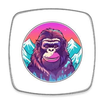 Singe Aquarelle Dessin Animé Kawaii Animal De Compagnie Colorf - Magnet carré - blanc - Devant