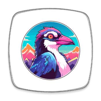 Pie Aquarelle Dessin Animé Kawaii Animal De Compagnie Colorf - Magnet carré - blanc - Devant