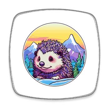 Igel Aquarell Karikatur Kawaii Haustier Tier Colo - Viereckiger Kühlschrankmagnet - Weiß - Vorne