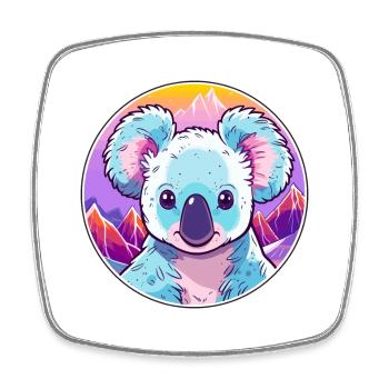 Koala Aquarell Karikatur Kawaii Haustier Tier Farbefu - Viereckiger Kühlschrankmagnet - Weiß - Vorne