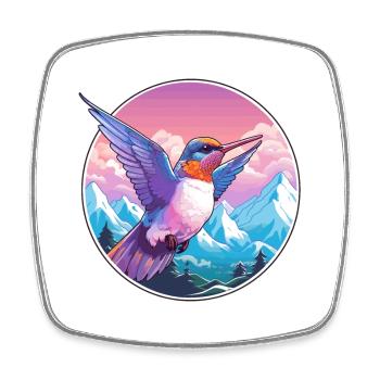 Colibri Aquarelle Dessin Animé Kawaii Animal De Compagnie C - Magnet carré - blanc - Devant