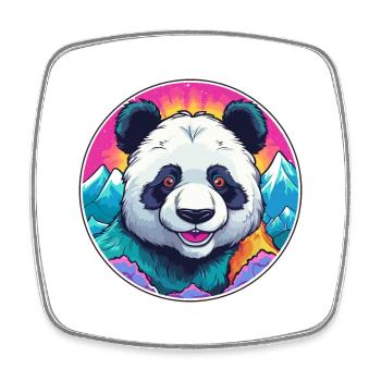 Panda Aquarell Karikatur Kawaii Haustier Tier Farbefu - Viereckiger Kühlschrankmagnet - Weiß - Vorne