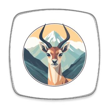 Antilope aquarelle dessin animé kawaii animal animal Colo - Magnet carré - blanc - Devant