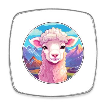Mouton Aquarelle Dessin Animé Kawaii Animal Animal Colorfu - Magnet carré - blanc - Devant