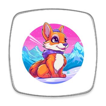 Eichhörnchen Aquarell Karikatur Kawaii Haustier Tier Colo - Viereckiger Kühlschrankmagnet - Weiß - Vorne