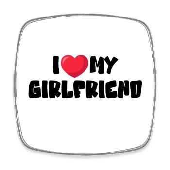 I Love My Girlfriend - Square fridge magnet - white - Front