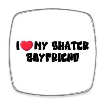 I Love My Skater Boyfriend - Viereckiger Kühlschrankmagnet - Weiß - Vorne