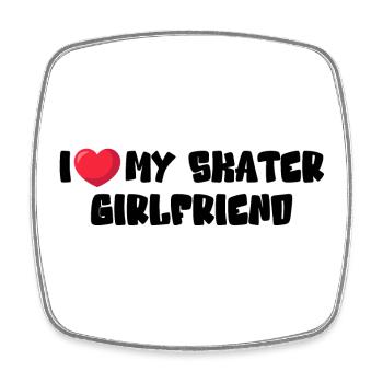 I Love My Skater Girlfriend - Viereckiger Kühlschrankmagnet - Weiß - Vorne