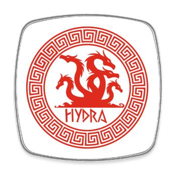 Rotes Hydra-Symbol - Viereckiger Kühlschrankmagnet - Weiß - Vorne