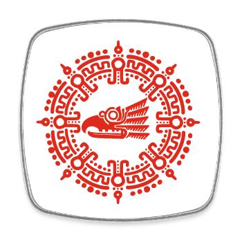 Red Aztec Symbol - Square fridge magnet - white - Front