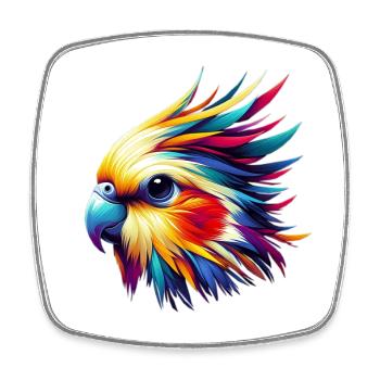 Cockatiel (16) - Square fridge magnet - white - Front