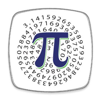 Pi-Tag - Glücklicher Pi-Tag - Viereckiger Kühlschrankmagnet - Weiß - Vorne
