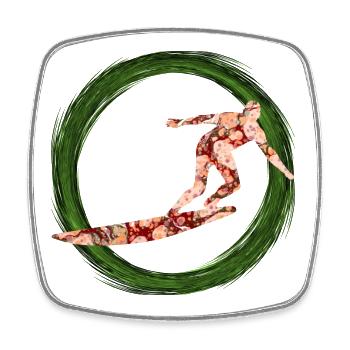 Surfer E 214 - Square fridge magnet - white - Front