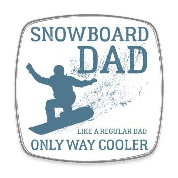 Snowboard Dad, Halfpipe, Wintersport, Skiurlaub - Viereckiger Kühlschrankmagnet - Weiß - Vorne