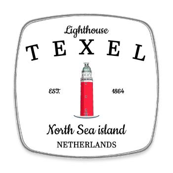 Texel, Nordseeinsel der Niederlande Zeichnung - Viereckiger Kühlschrankmagnet - Weiß - Vorne