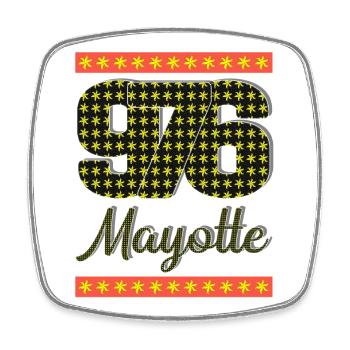 T-SHIRT 976 MAYOTTE_MAHORAIS_MAHORAISE - Viereckiger Kühlschrankmagnet - Weiß - Vorne