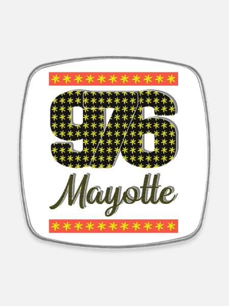 T SHIRT 976 MAYOTTE_MAHORAIS_MAHORAISE - Magnet carré - blanc
