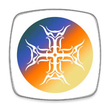 Roundel Tribal Cross Colorful Gradient T-Shirt - Square fridge magnet - white - Front