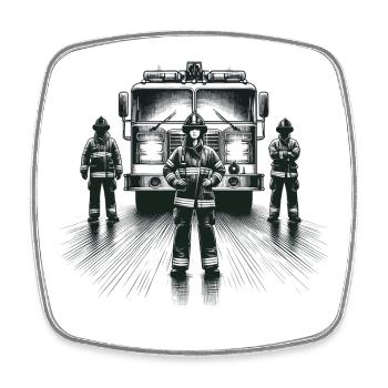 Firefighter Graphic Gift - Square fridge magnet - white - Front