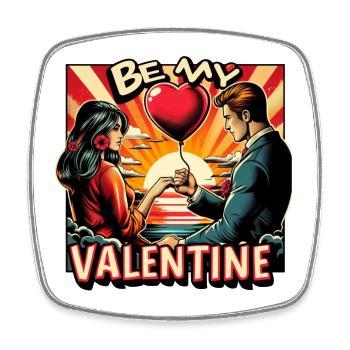 Be My Valentine - Square fridge magnet - white - Front