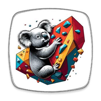 Bouldern Koala Geschenk - Viereckiger Kühlschrankmagnet - Weiß - Vorne