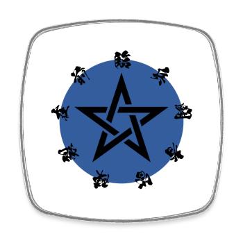 KU-JI MANTRA / indigo - Japanische KANJI - Viereckiger Kühlschrankmagnet - Weiß - Vorne