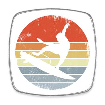 Surfen Vintage Look - Viereckiger Kühlschrankmagnet - Weiß - Vorne