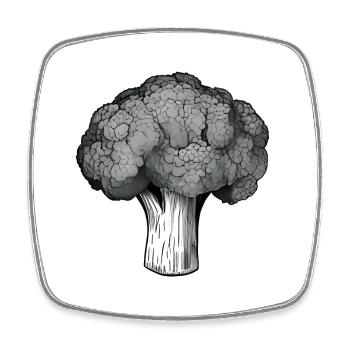 Broccoli Vegetable Plant Vegetarian Vegan Vegan - Square fridge magnet - white - Front