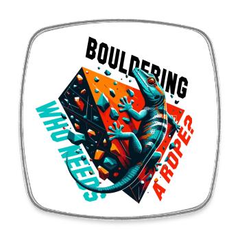 Bouldern Gecko Seil? Geschenk - Viereckiger Kühlschrankmagnet - Weiß - Vorne