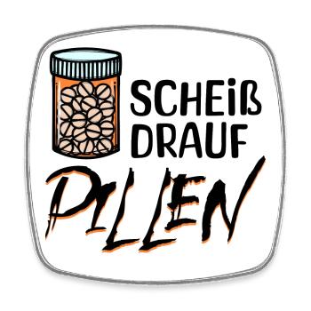 Gleichgültig Egal Statement Ist Mir Wurscht - Viereckiger Kühlschrankmagnet - Weiß - Vorne