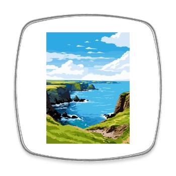 Mullion Cove Cornwall Vintage Travel Poster WPA - Magnet carré - blanc - Devant