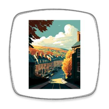 Hebden Bridge Angleterre Vintage Travel Poster WPA - Magnet carré - blanc - Devant
