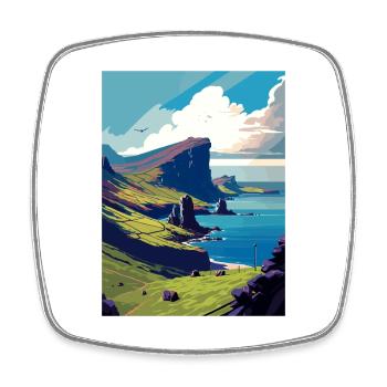 Île de Skye Ecosse Vintage voyage affiche WPA - Magnet carré - blanc - Devant