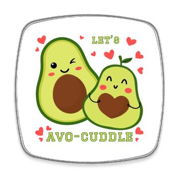 Permet à Avo-Cuddle Avocat de se blottir dans un dessin animé kawaii - Magnet carré - blanc - Devant