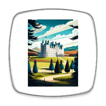 Blair Castle Scotland Vintage Travel Poster WPA - Square fridge magnet - white - Front