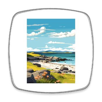 Isle Of Iona Scotland Vintage Travel Poster WPA - Square fridge magnet - white - Front