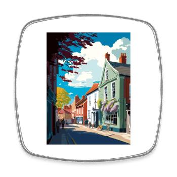 Faversham England Kent Vintage Reiseposter WPA - Viereckiger Kühlschrankmagnet - Weiß - Vorne