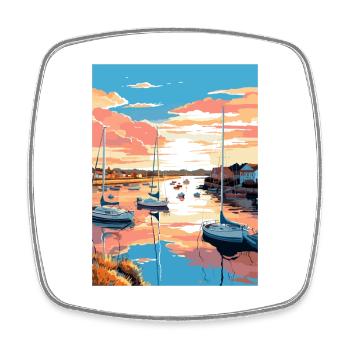 Poole Harbour England Vintage Reiseposter WPA - Viereckiger Kühlschrankmagnet - Weiß - Vorne