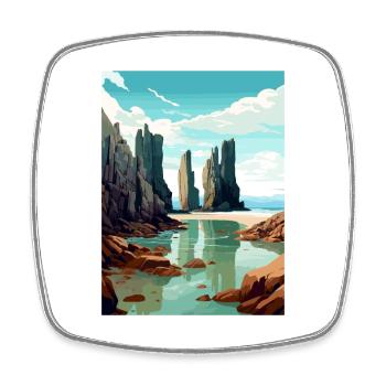 Isle Of Lewis Schottland Vintage Reiseposter WPA - Viereckiger Kühlschrankmagnet - Weiß - Vorne